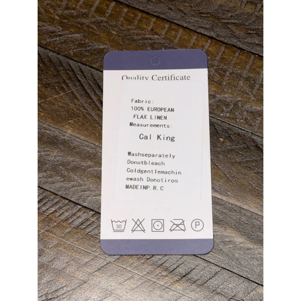 Simple Love Bedding Set Cal King Cream NWT 100% European Flax Linen Textured